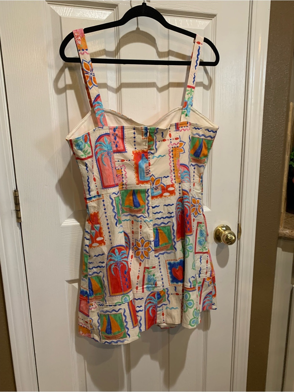 Avec Les Filles Cream Multicolor Patchwork Sundress - Picture 2 of 7